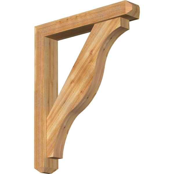 Ekena Millwork Funston Craftsman Rough Sawn Bracket w/ Offset Brace, Western Red Cedar, 6"W x 36"D x 44"H BKT0604X36X44FST04RWR - main